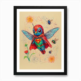 Superman Hummingbird Art Print