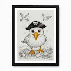 Pirate Seagull 3 Art Print