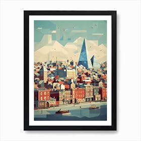 Dublin, Ireland, Geometric Illustration 3 Art Print