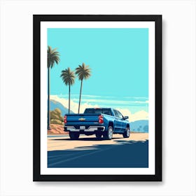 A Chevrolet Silverado In The French Riviera Car Illustration 1 Poster