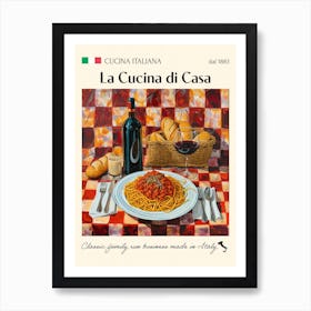 La Cucina Di Casa Trattoria Italian Poster Food Kitchen Art Print