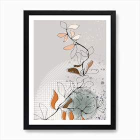 Abstract Branch Cool Sunrise Art Print