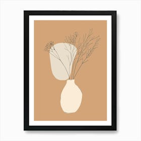 Madrid Botanical Garden Boho Line Art Art Print