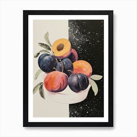 Art Deco Plums & Nectarines Art Print