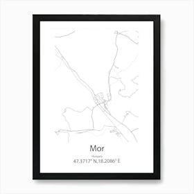 Mor,Hungary Minimalist Map Art Print