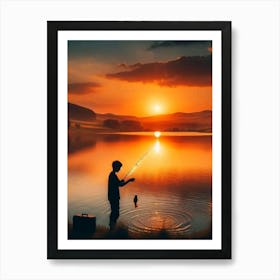 Sunset Fishing Art Print