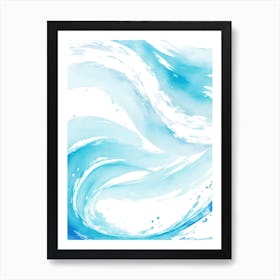 Blue Ocean Wave Watercolor Vertical Composition 159 Art Print