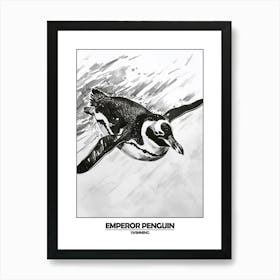 Penguin Swimming Poster 5 Art Print