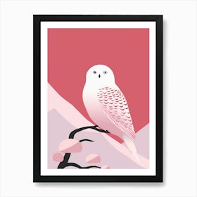 Minimalist Snowy Owl 1 Illustration Art Print