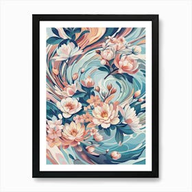 Abstract Floral Painting 1 Art Print