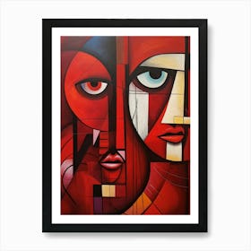 Cubist Abstract Geometric Illustration 2 Art Print