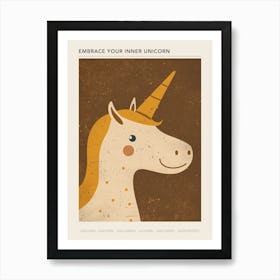 Muted Pastel Unicorn Portrait Kids Storybook 1 Poster Art Print