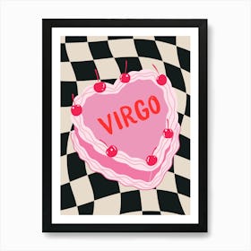 Virgo Zodiac Heart Cake Art Print