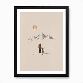 Hiking With Dogs Art Print