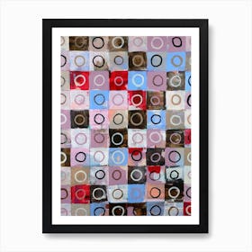 abstract contemporary art painting squares circles dots pattern office hallway hotel living room 2 Art Print