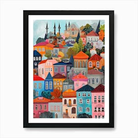 Kitsch Colourful Istanbul 4 Art Print