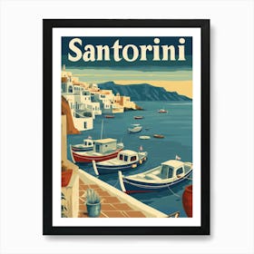 Aihrgdesign A Retro Travel Poster For Santorini Featuring A C F0a0142c 5c80 4c18 B4c1 70b753e94b60 0 Art Print