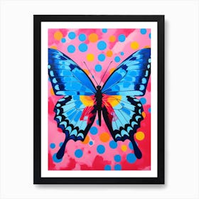 Pop Art Blue Morpho Butterfly 1 Art Print