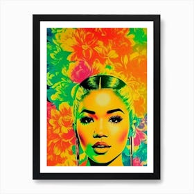 Jhené Aiko Colourful Pop Art Art Print