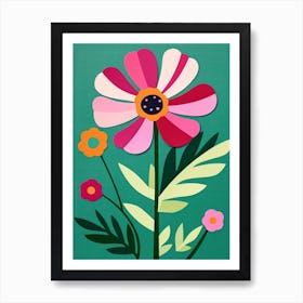 Cut Out Style Flower Art Cosmos 3 Art Print