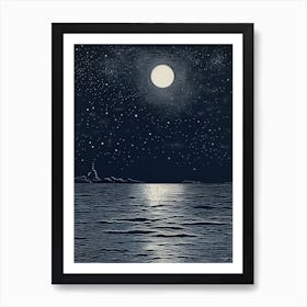 Moonlight Over The Ocean 5 Art Print