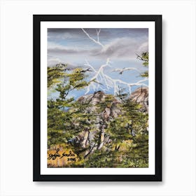 Lightning In The Mountains 1 Art Print