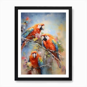 Parrots Abstract Expressionism 3 Art Print