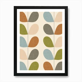 Mid Century Modern Leaf Print Art Print