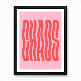 Chaos wavy text (Pink & Red tone) Art Print