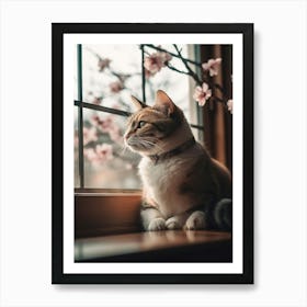 Cat Looking Out The Window 2 Art Print