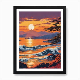 Sunset At The Beach 3 Art Print