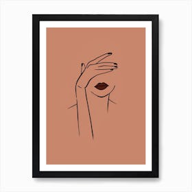 Woman Covering Her Face Art Print