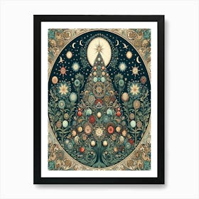 Christmas Tree 2 Style William Morris Art Print