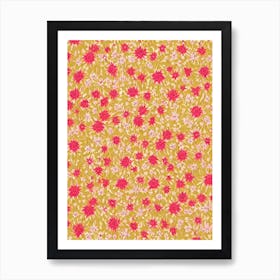 Cactus Flower Floral Print Warm Tones 1 Flower Art Print