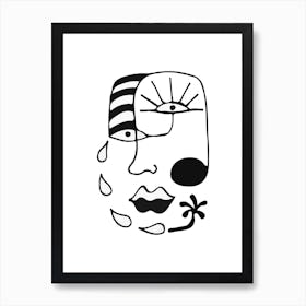 Face Of A Woman Abstract Illustration Art Print