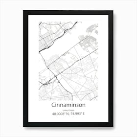 Cinnaminson,United States Minimalist Map Art Print