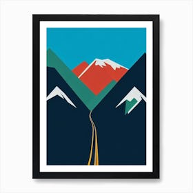 Grandvalira, Andorra Modern Illustration Skiing Poster Art Print