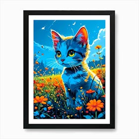 Feline Cat Creative Artwork Illustration 23 Art Print