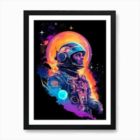 Astronaut In Space Art Print