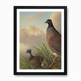 Grouse Haeckel Style Vintage Illustration Bird Art Print