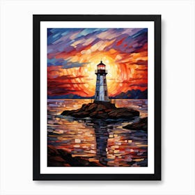 Sunset Lighthouse 12 Art Print