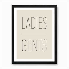 Ladies Gents Bathroom Print Art Print