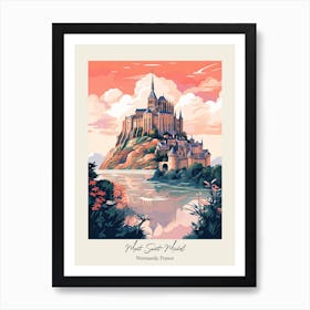 Mont Saint Michel   Normandy, France   Cute Botanical Illustration Travel 0 Poster Art Print