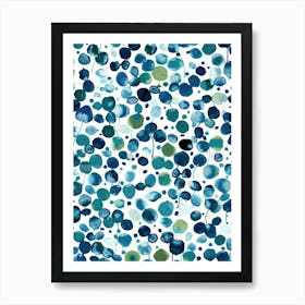 Blue Polka Dots 6 Art Print