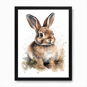 Baby Bunny Watercolour Nursery 7 Art Print