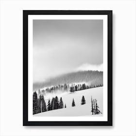 Sugarloaf, Usa Black And White Skiing Poster Art Print