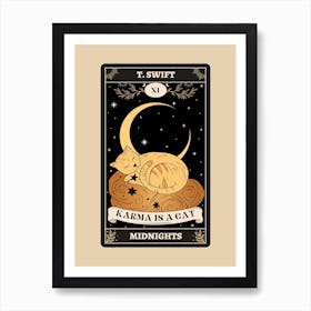Taylor Swift Karma Is A Cat Art Print