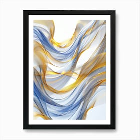 Abstract Blue And Gold 13 Art Print