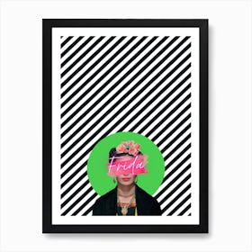 Neon Frida Kahlo Art Print