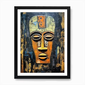 Spiritual Journeys: African Tribal Mask Art Art Print